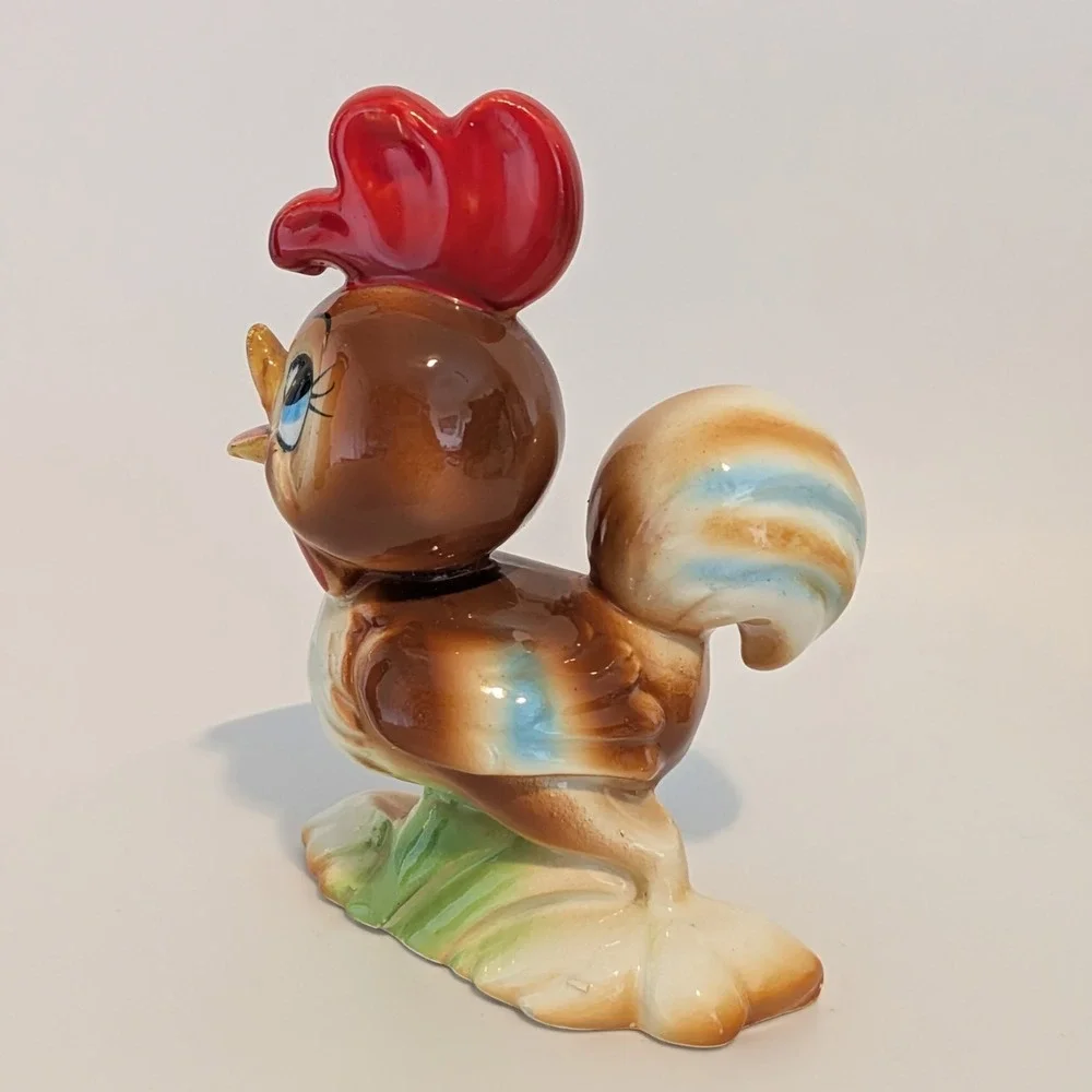Vintage Norcrest Kitschy Anthropomorphic Rooster Salt And Pepper Shakers